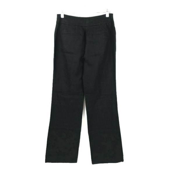Ann Taylor Loft Womens Black Julie Fit Flat Front Tall Linen Trousers Size 0 - Picture 2 of 10